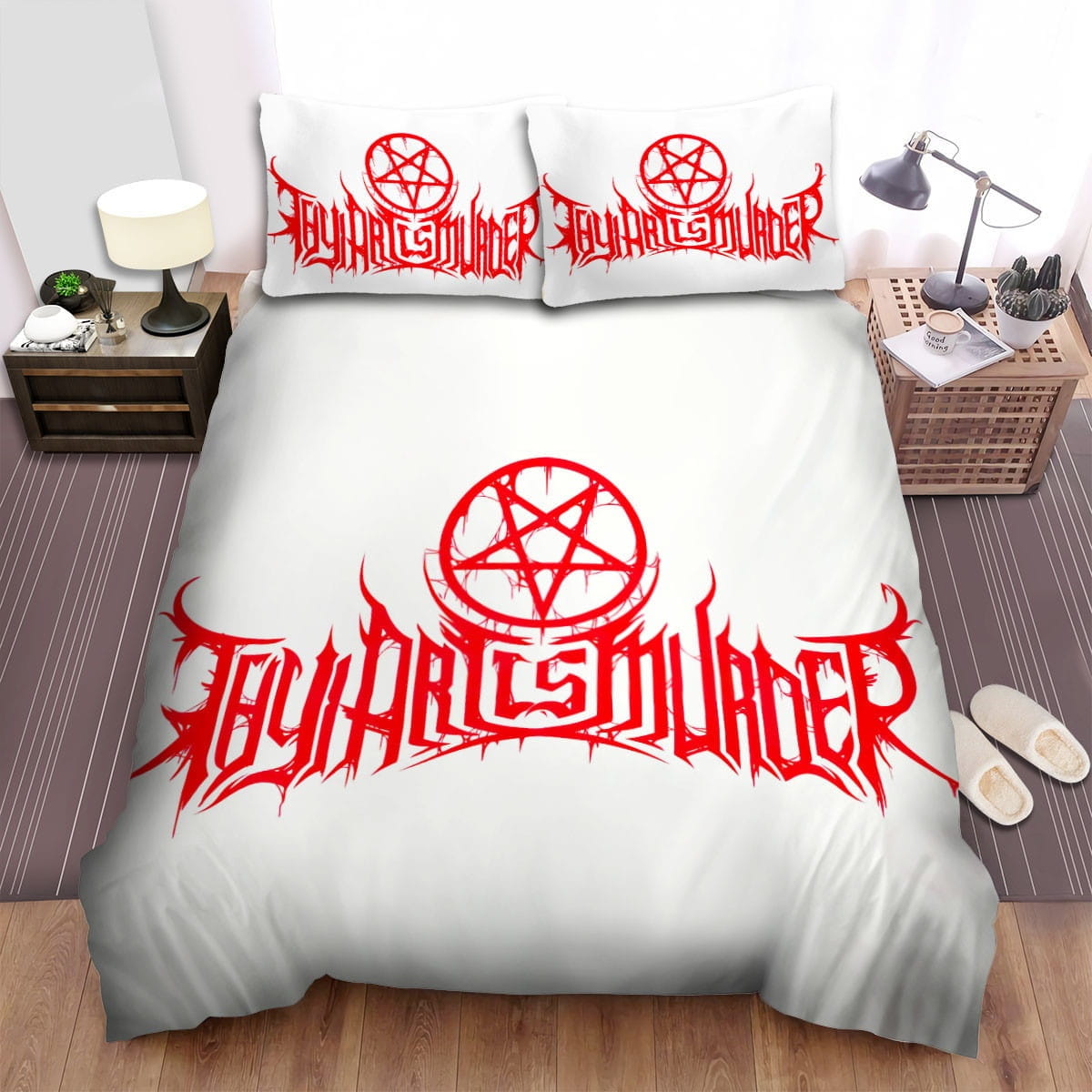 Thy Art Is Murder White Red Bedding Set Duvet Cover Gift For Christmas Birthday Thanksgiving