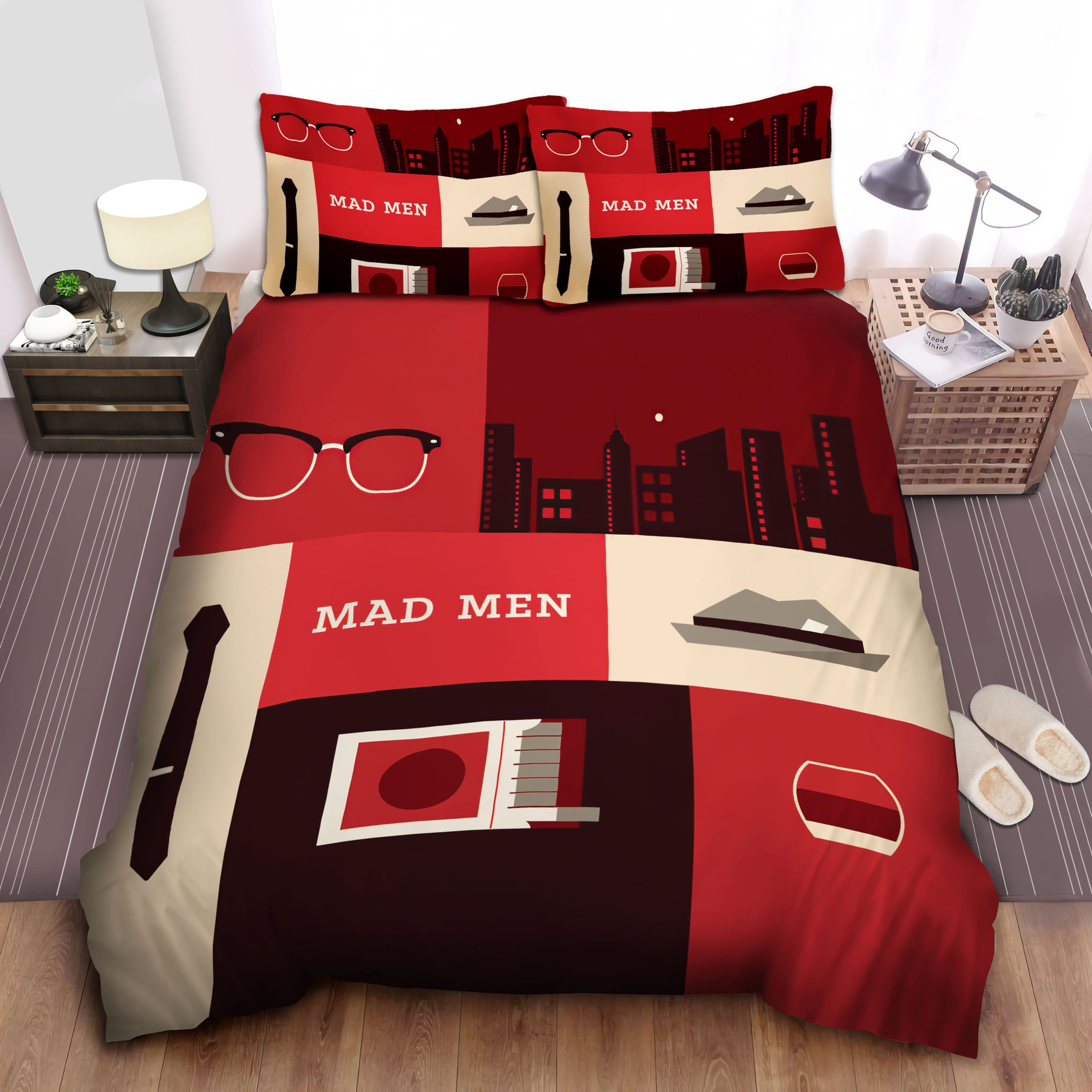 Tie Cigarettes And Wine Bedding Set Duvet Cover Gift For Christmas Birthday Thanksgiving