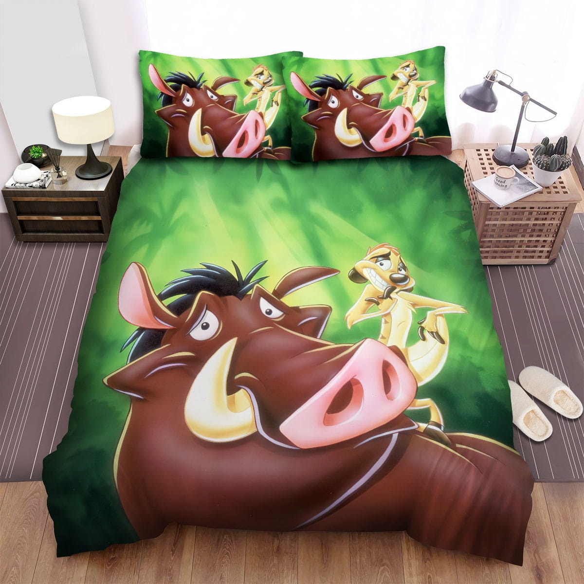 Timon And Pumbaa Image Bedding Sets Duvet Cover Flatsheet Pillowcases Perfect Gift For Fans
