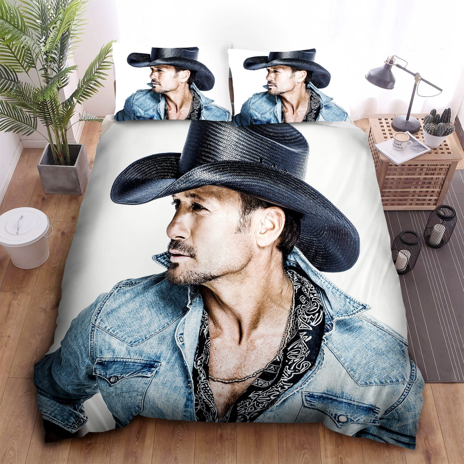 Tim Mcgraw Denim Shirt Bedding Set Duvet Cover Gift For Christmas Birthday Thanksgiving