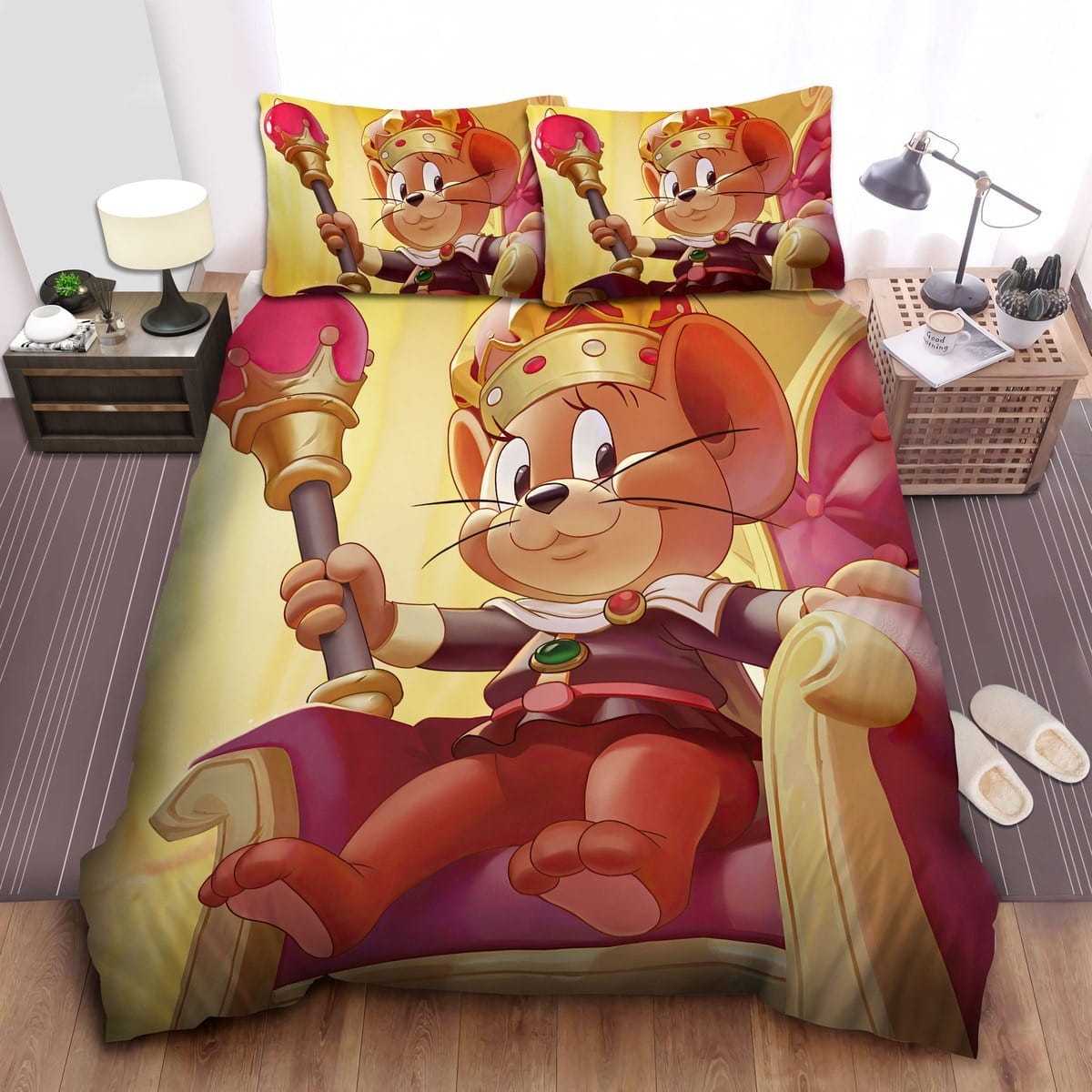Tom And Jerry King Jerry Decorative Bedding Sets with Duvet Cover Flatsheet Pillowcases