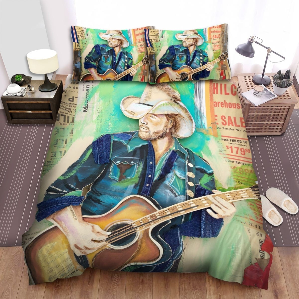 Toby Keith Guitar Bedding Sets Duvet Cover Flatsheet Pillowcases Perfect Gift For Fans
