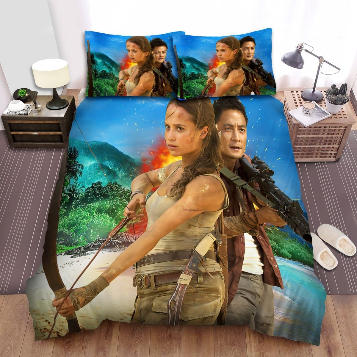 Tomb Raider Movie Poster 4 Decorative Bedding Sets with Duvet Cover Flatsheet Pillowcases