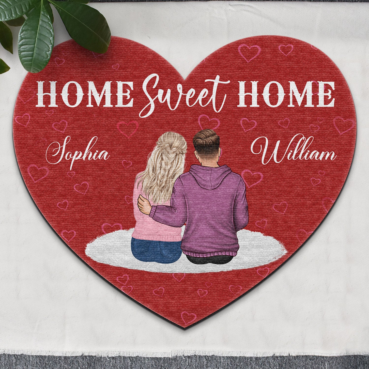Home Sweet Home Gift For Couples Custom Shaped Doormat