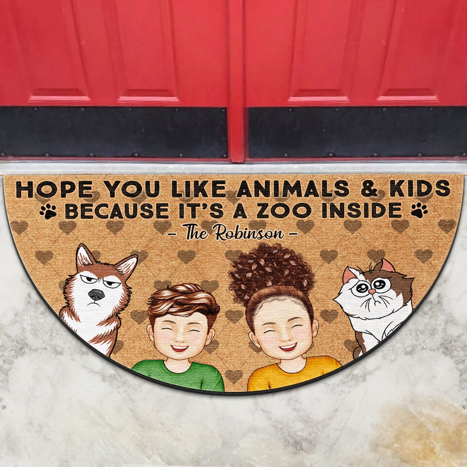 Hope You Like Animals And Kids Gift For Parent, Pet Lovers Custom Shaped Doormat
