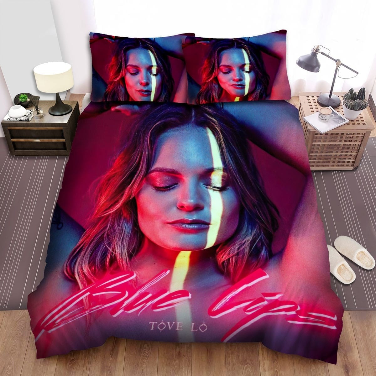 Tove Lo Music Blue Lips Bedding Sets Duvet Cover Flatsheet Pillowcases Perfect Gift For Fans