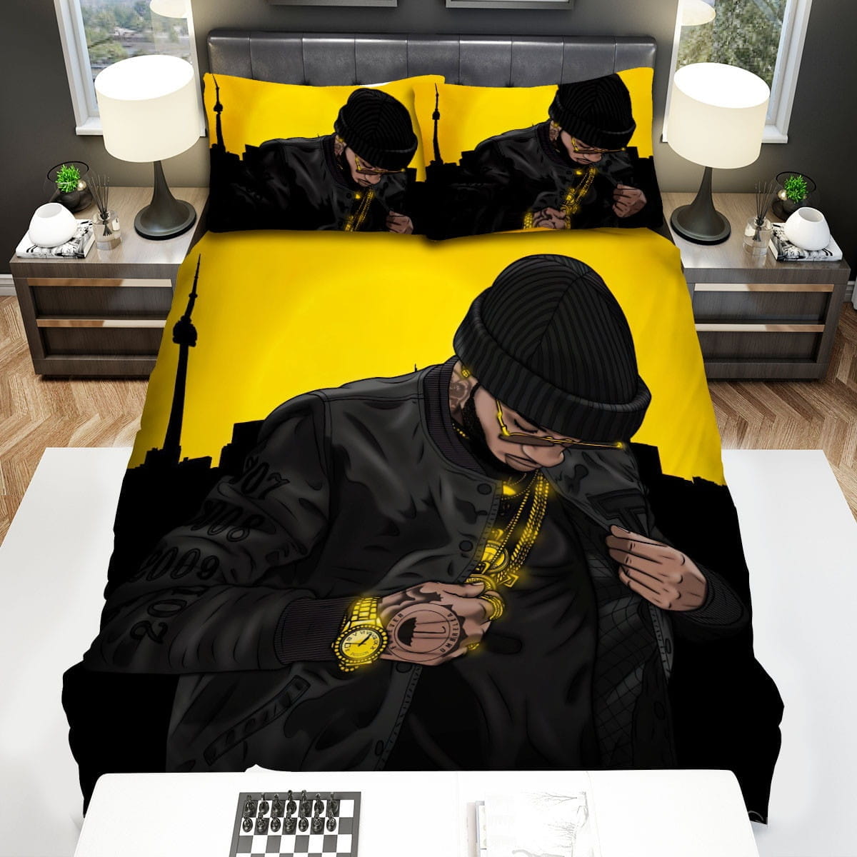 Tory Lanez City Background Bedding Sets Duvet Cover Flatsheet Gift For Christmas Thanksgiving Halloween