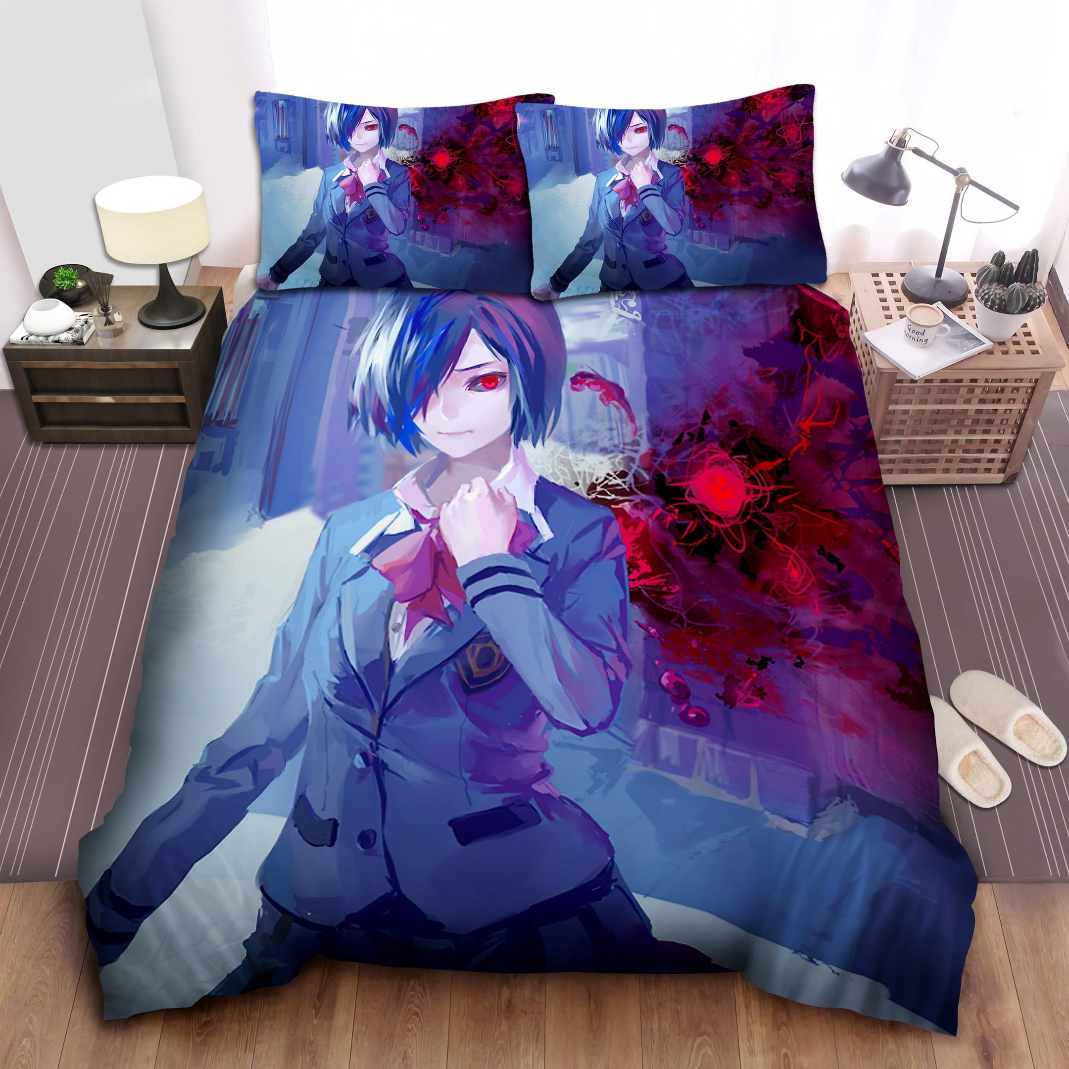Touka In Her Uniform Bedding Sets Duvet Cover Flatsheet Gift For Wife Husband Besties