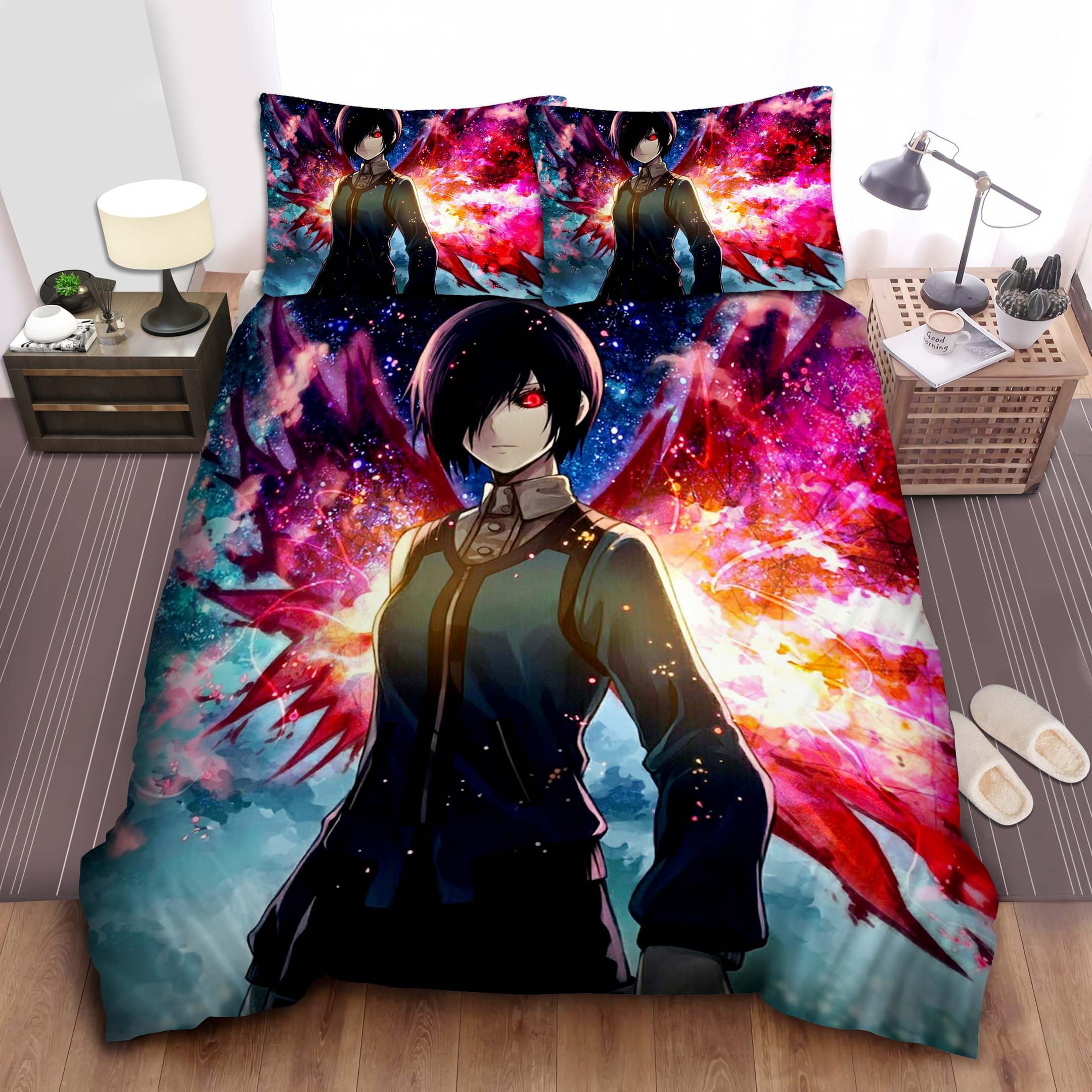 Touka With Short Hairs Bedding Sets Duvet Cover Flatsheet Pillowcases Perfect Gift For Fans