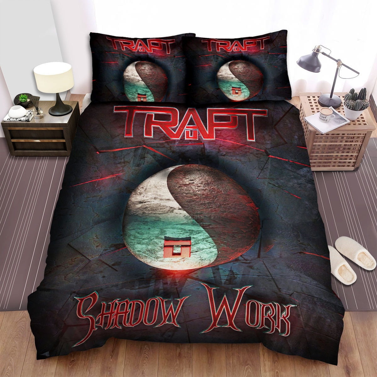 Trapt Shadow Work Decorative Bedding Sets with Duvet Cover Flatsheet Pillowcases