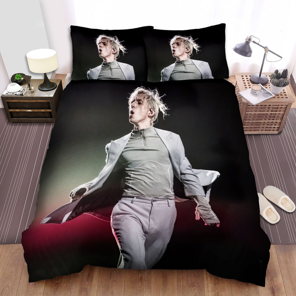 Troye Sivan On Mic Bedding Set Duvet Cover Gift For Christmas Birthday Thanksgiving