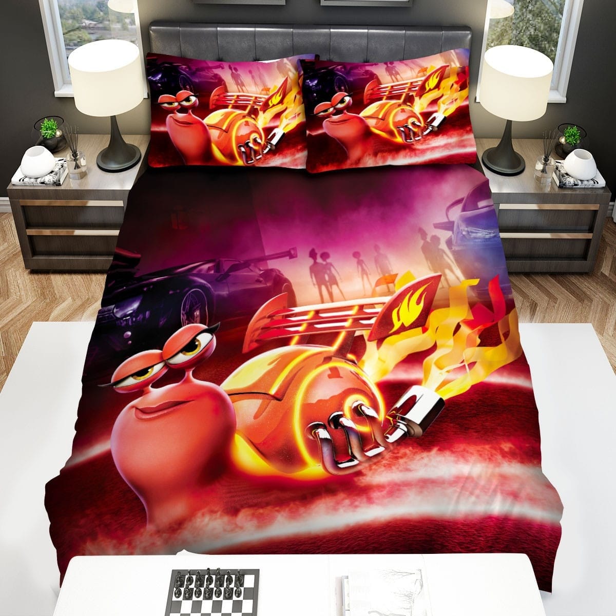 Turbo Character Burn Bedding Sets Duvet Cover Flatsheet Gift For Christmas Thanksgiving Halloween