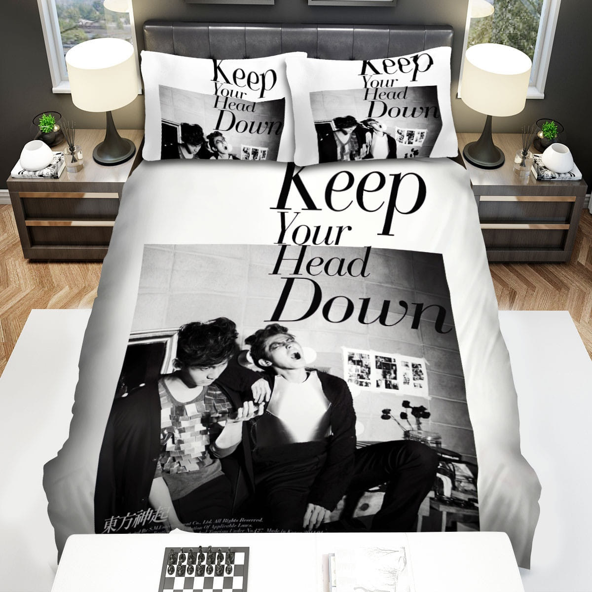 Tvxq Keep Your Head Down Decorative Bedding Sets with Duvet Cover Flatsheet Pillowcases