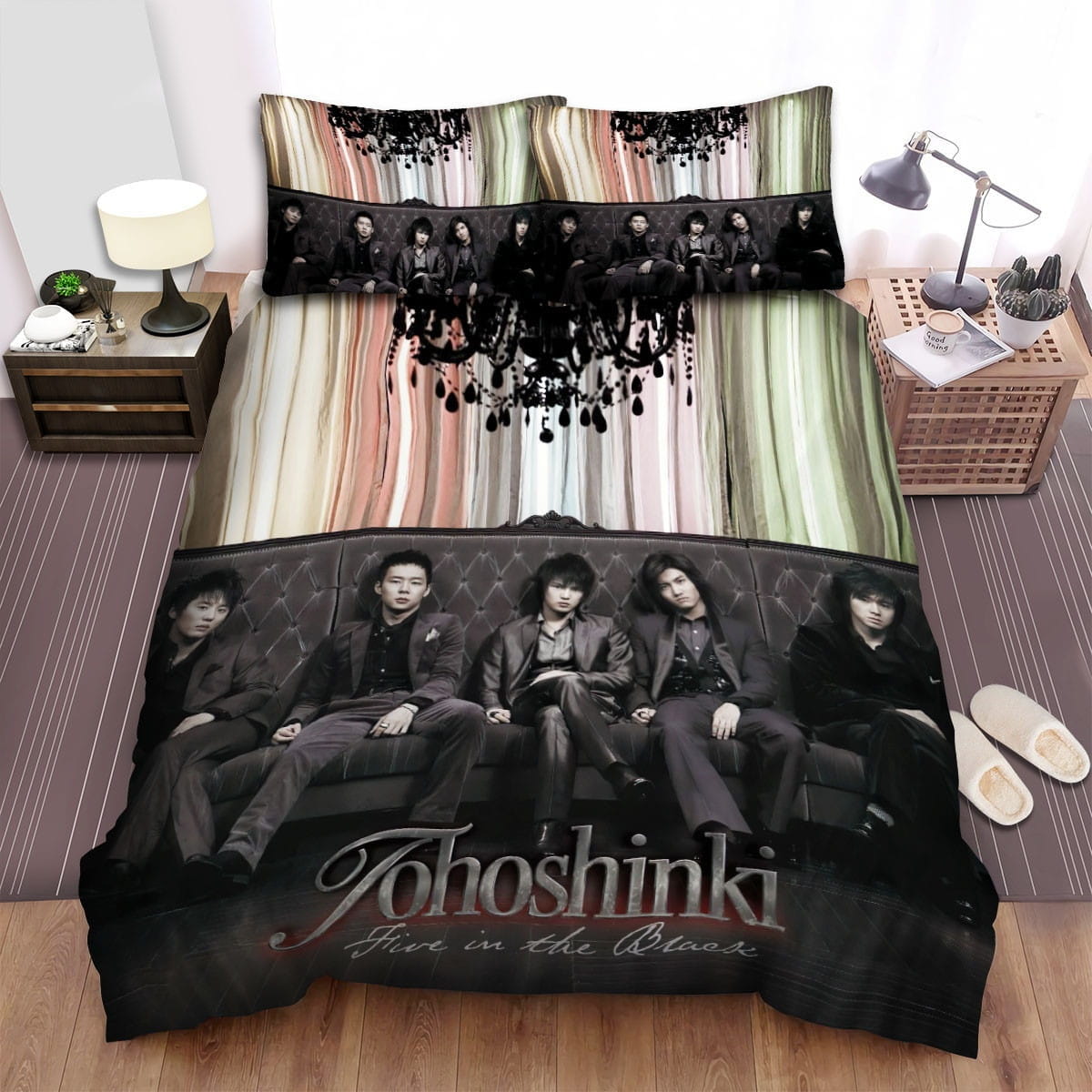 Tvxq Five In The Black Decorative Bedding Sets with Duvet Cover Flatsheet Pillowcases