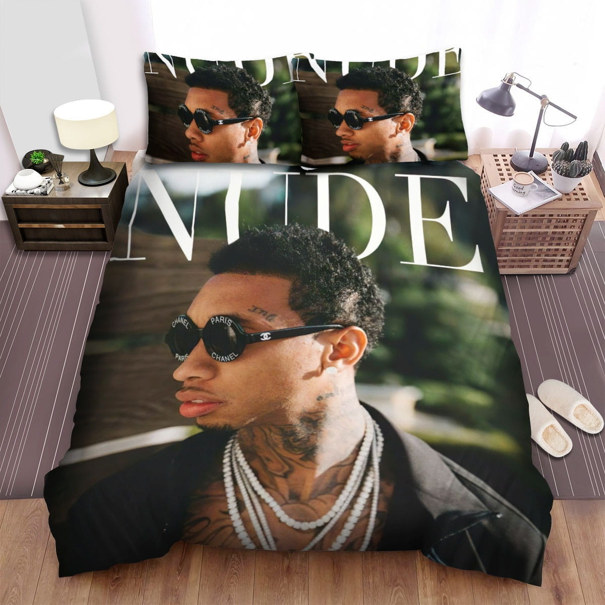 Tyga On Nude Magazine Cover Bedding Sets Duvet Cover Flatsheet Gift For Wife Husband Besties