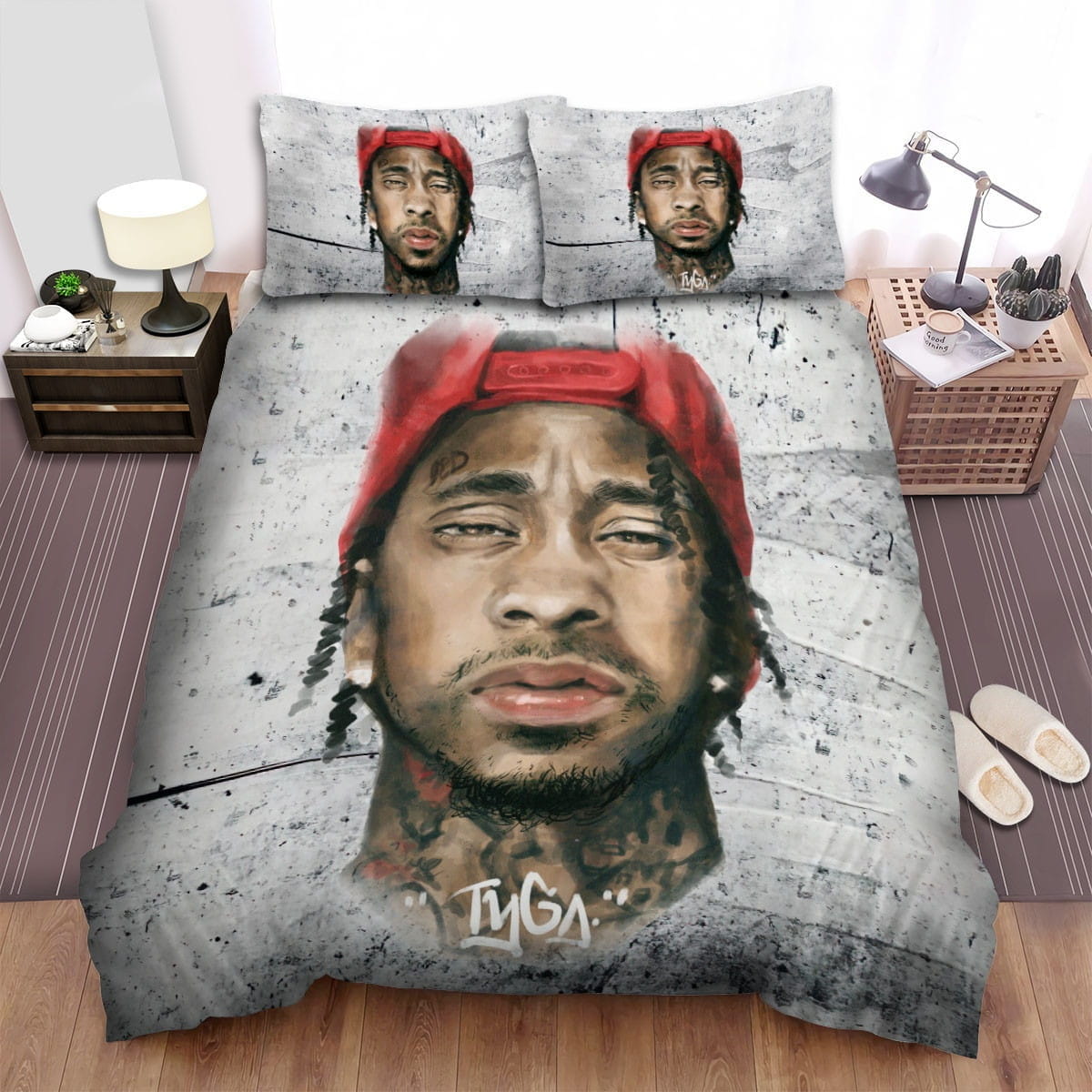 Tyga Face Portrait Painting Bedding Sets Duvet Cover Flatsheet Pillowcase