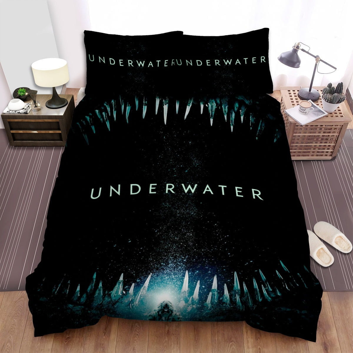 Underwater Poster Decorative Bedding Sets with Duvet Cover Flatsheet Pillowcases