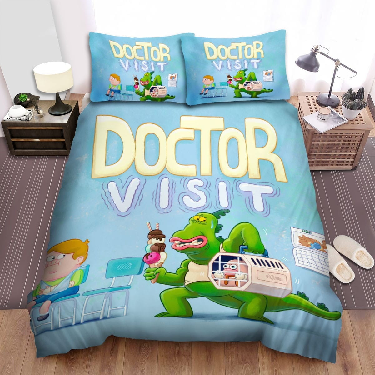 Uncle Grandpa Doctor Visit Decorative Bedding Sets with Duvet Cover Flatsheet Pillowcases