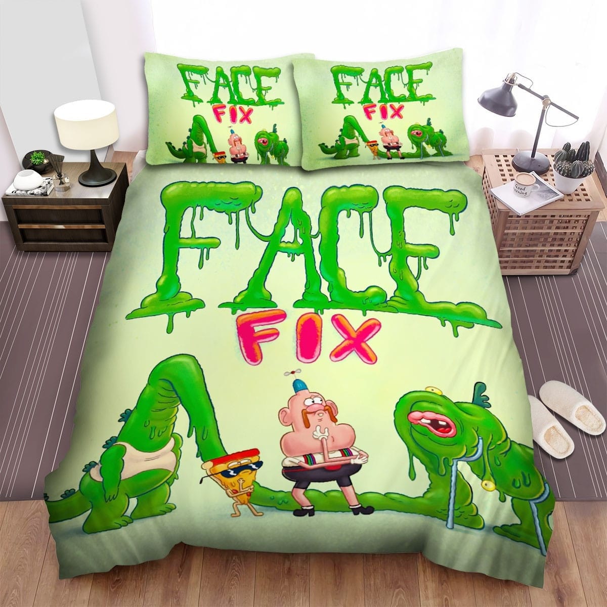 Uncle Grandpa Face Fix Bedding Sets Duvet Cover Flatsheet Gift For Christmas Thanksgiving Halloween