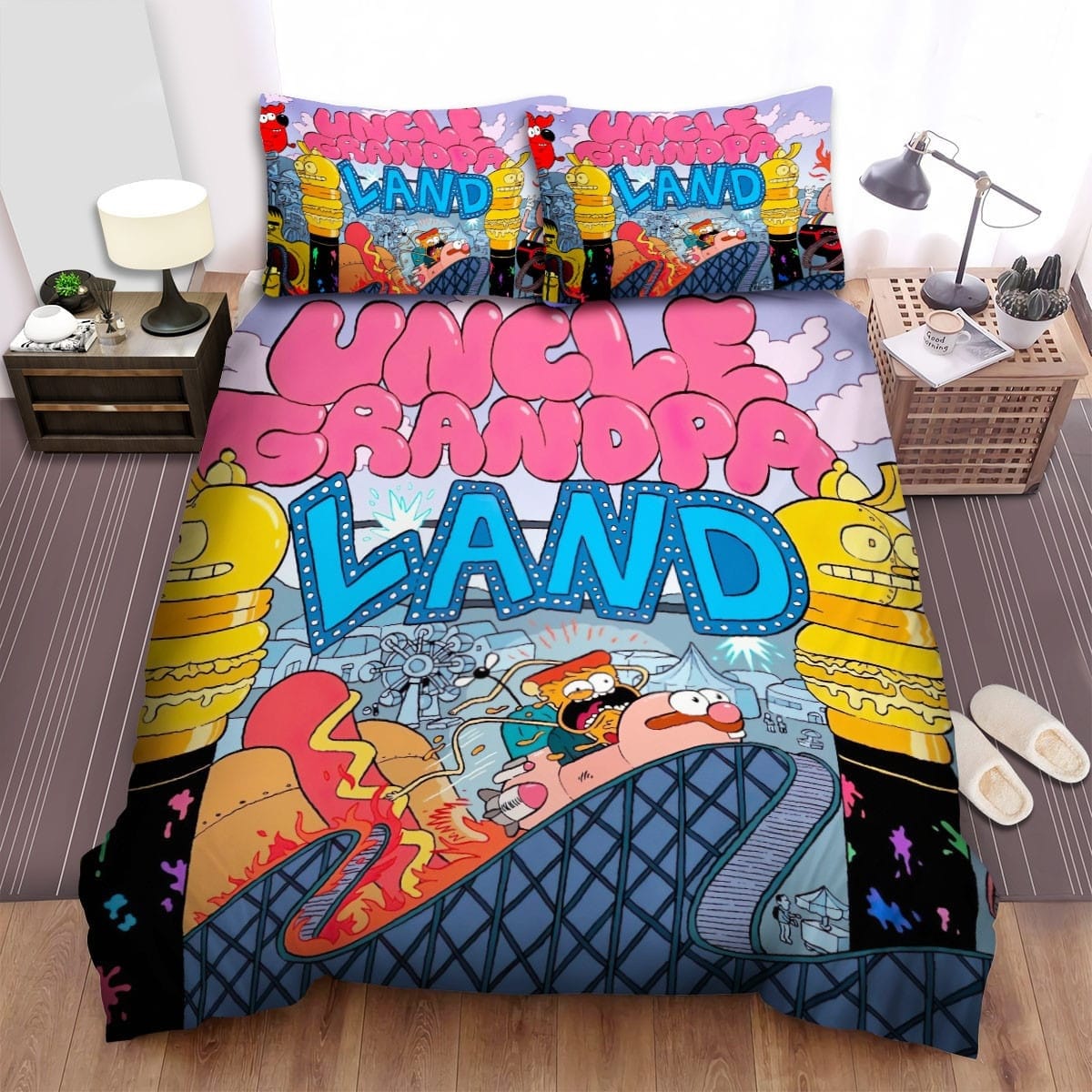 Uncle Grandpa Land Bedding Sets Duvet Cover Flatsheet Gift For Wife Husband Besties