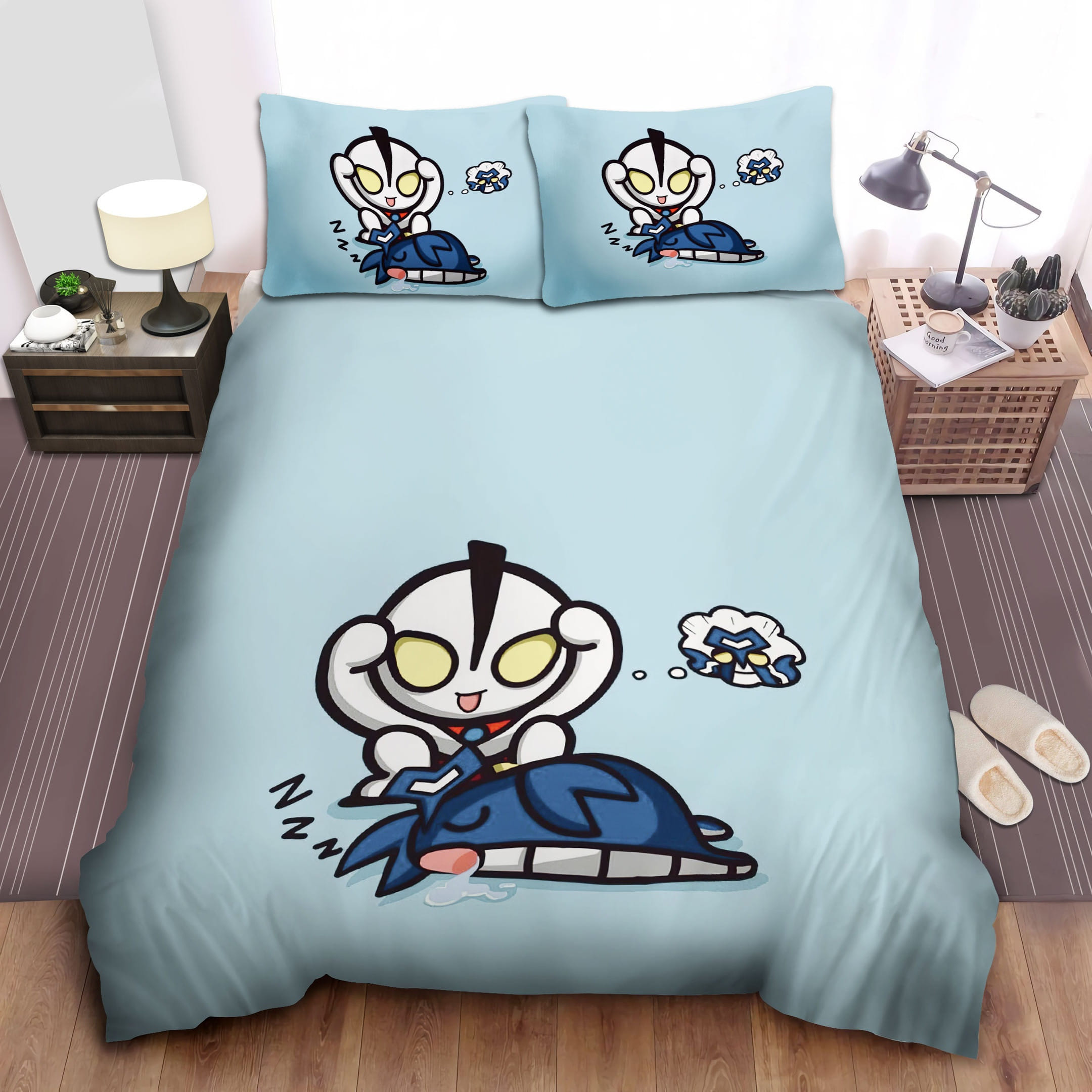 Ultraman Chibi Bedding Sets Duvet Cover Flatsheet Gift For Wife Husband Besties