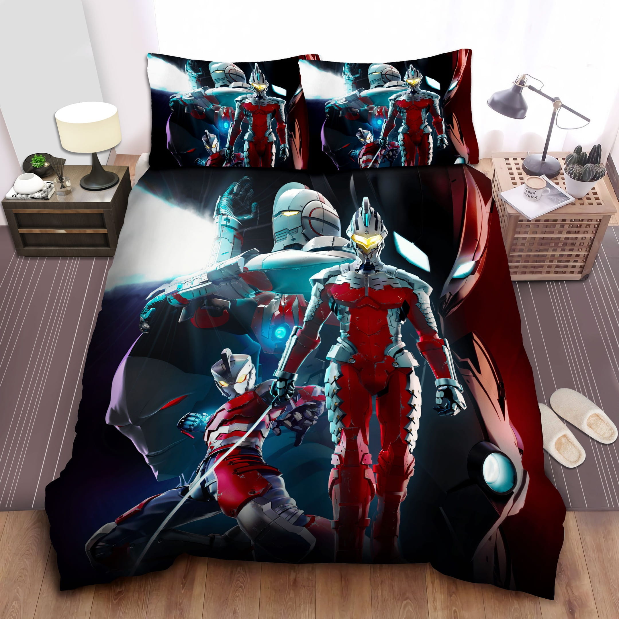 Ultraman Seven Decorative Bedding Sets with Duvet Cover Flatsheet Pillowcases