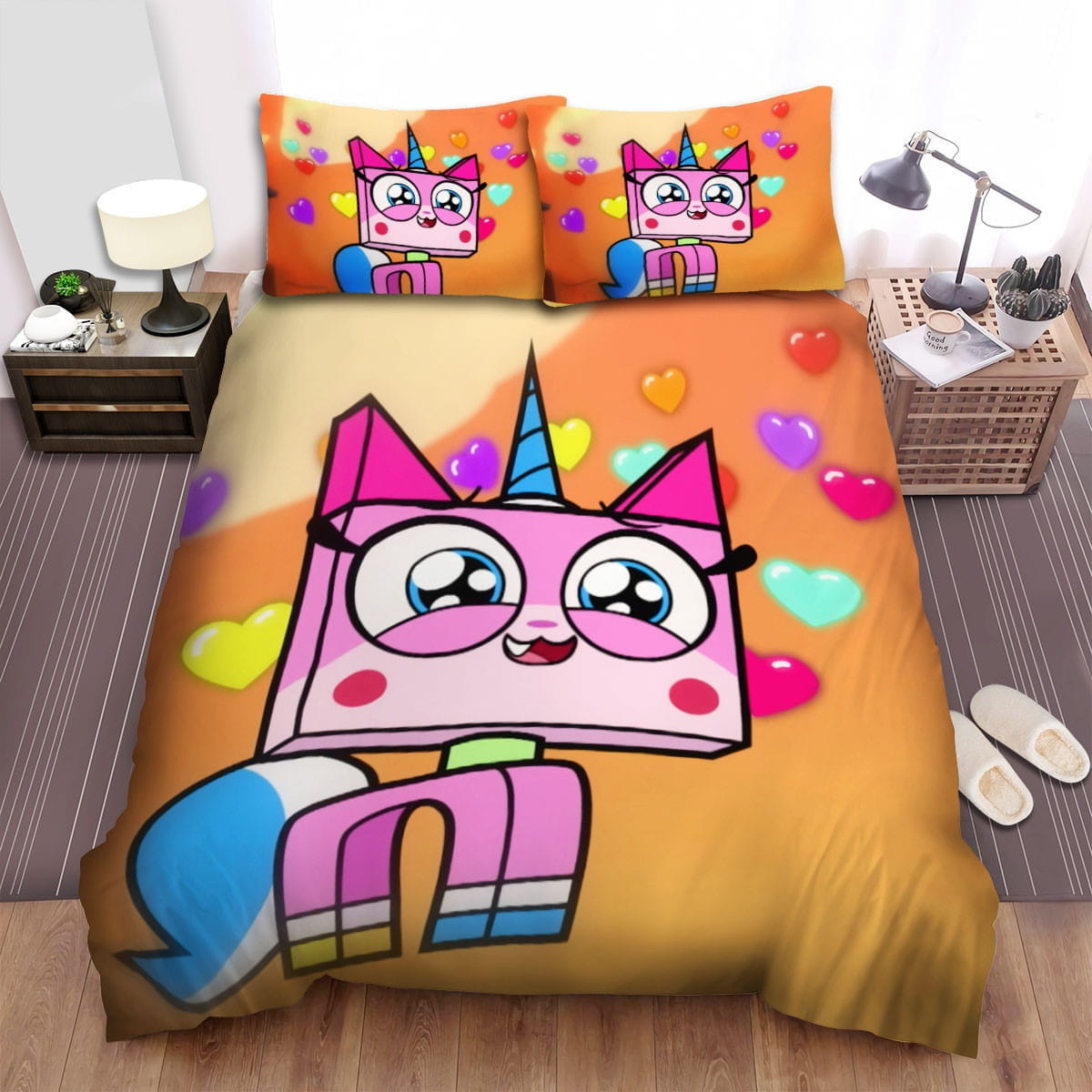 Unikitty Is So In Love Bedding Sets Duvet Cover Flatsheet Pillowcase