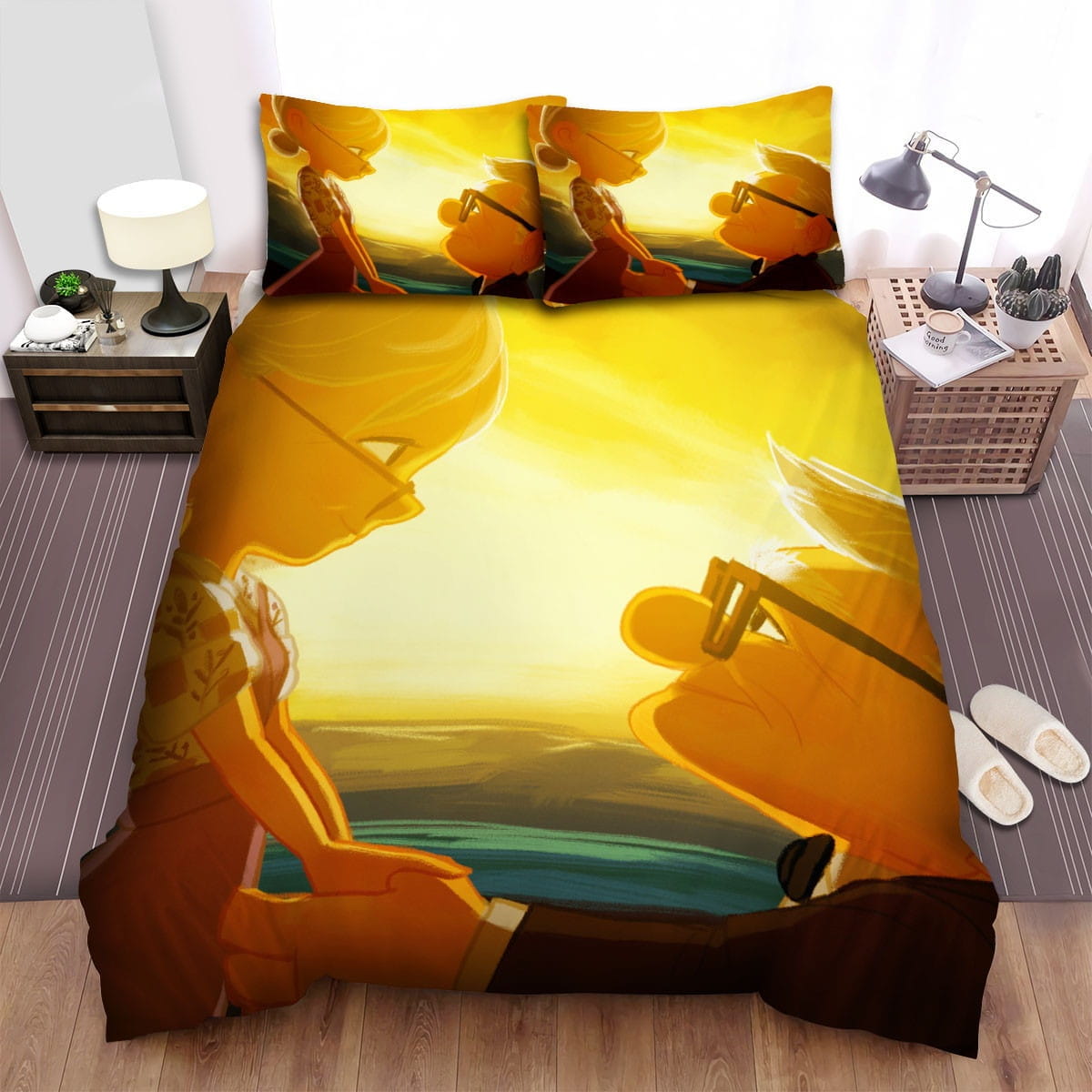 Up Carl && Ellie At Sunset Bedding Sets Duvet Cover Flatsheet Pillowcases Perfect Gift For Fans