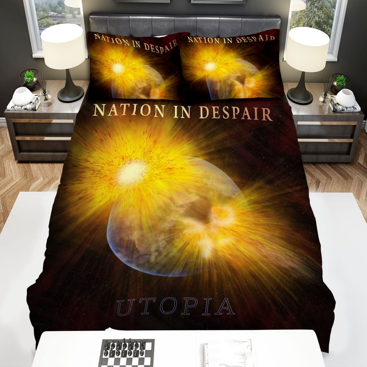 Utopia Nation In Despair Bedding Sets Duvet Cover Flatsheet Pillowcases Perfect Gift For Fans