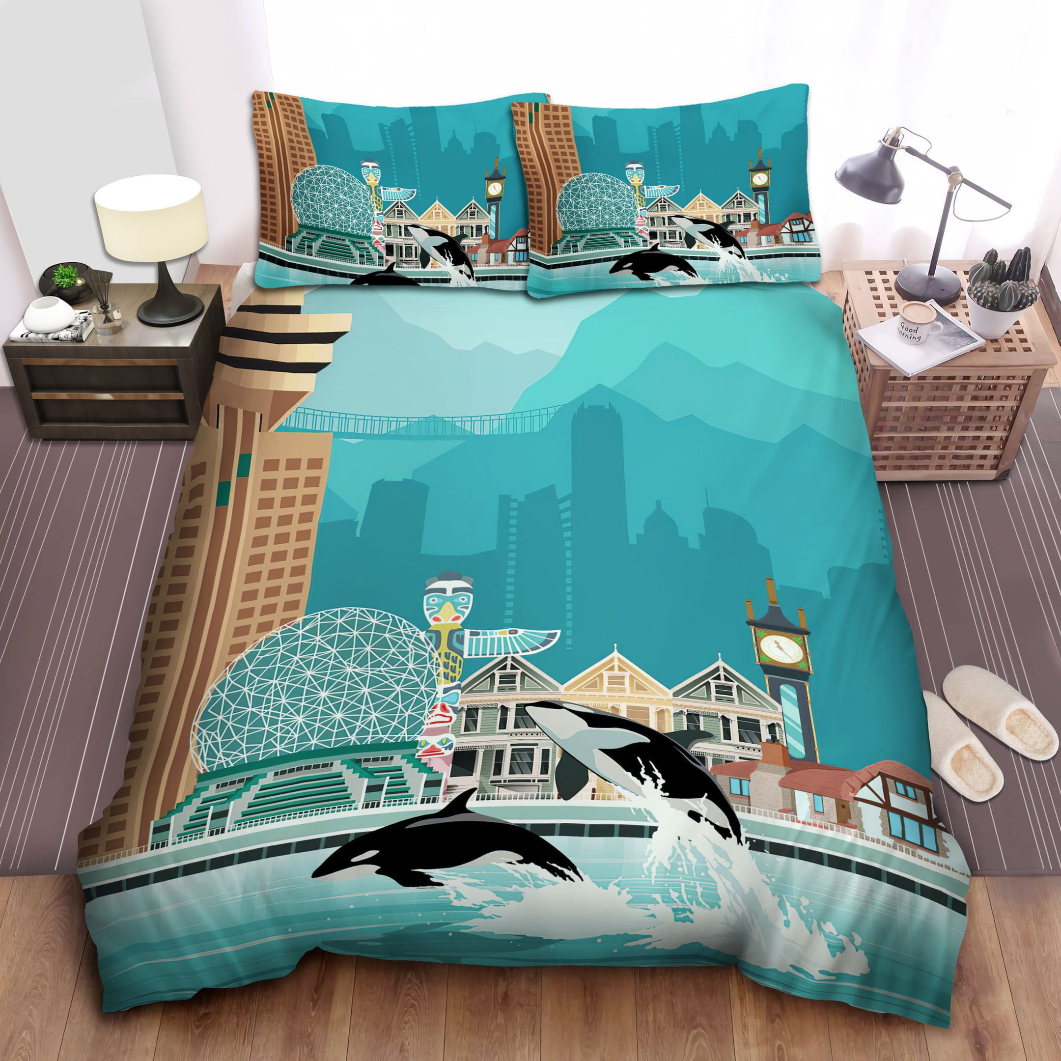 Vancouver Canada Decorative Bedding Sets with Duvet Cover Flatsheet Pillowcases