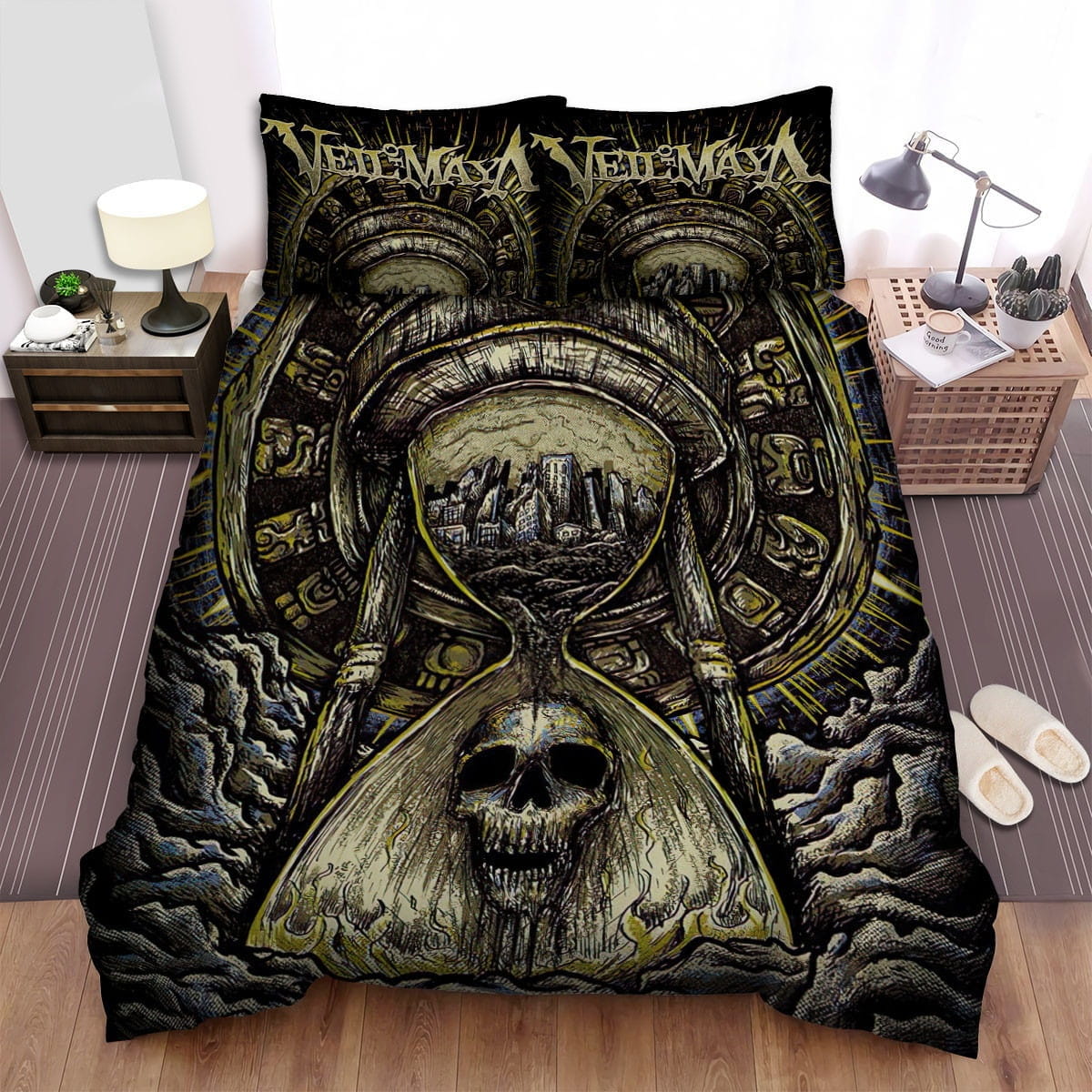 Veil Of Maya Band Skullcap Bedding Sets Duvet Cover Flatsheet Pillowcases Perfect Gift For Fans
