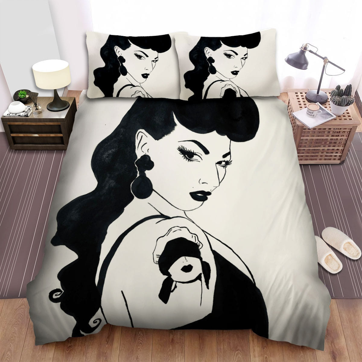 Violet Chachki Black Decorative Bedding Sets with Duvet Cover Flatsheet Pillowcases