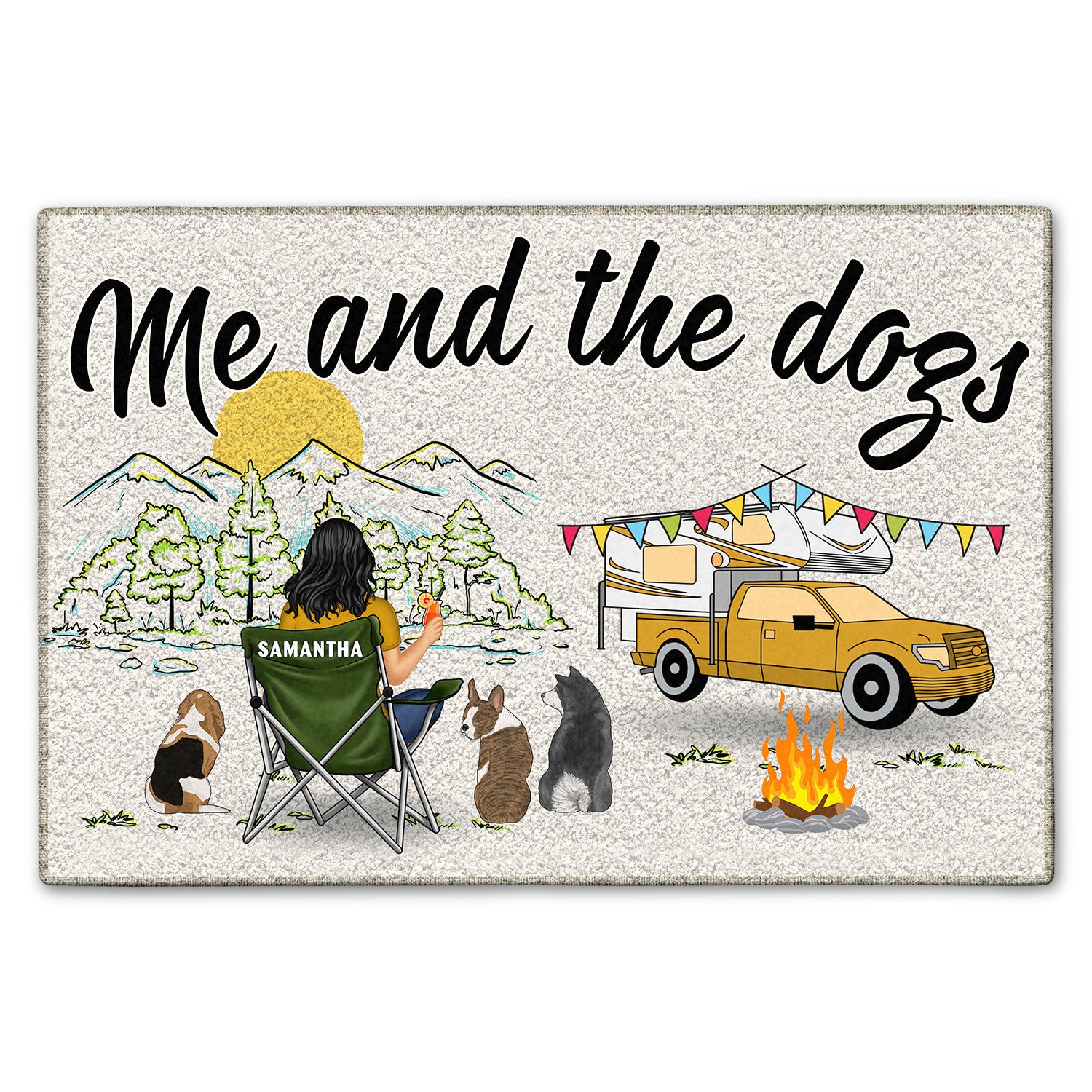 Me And The Dogs Home Is Where Gift For Dog And Camping Lovers Doormat