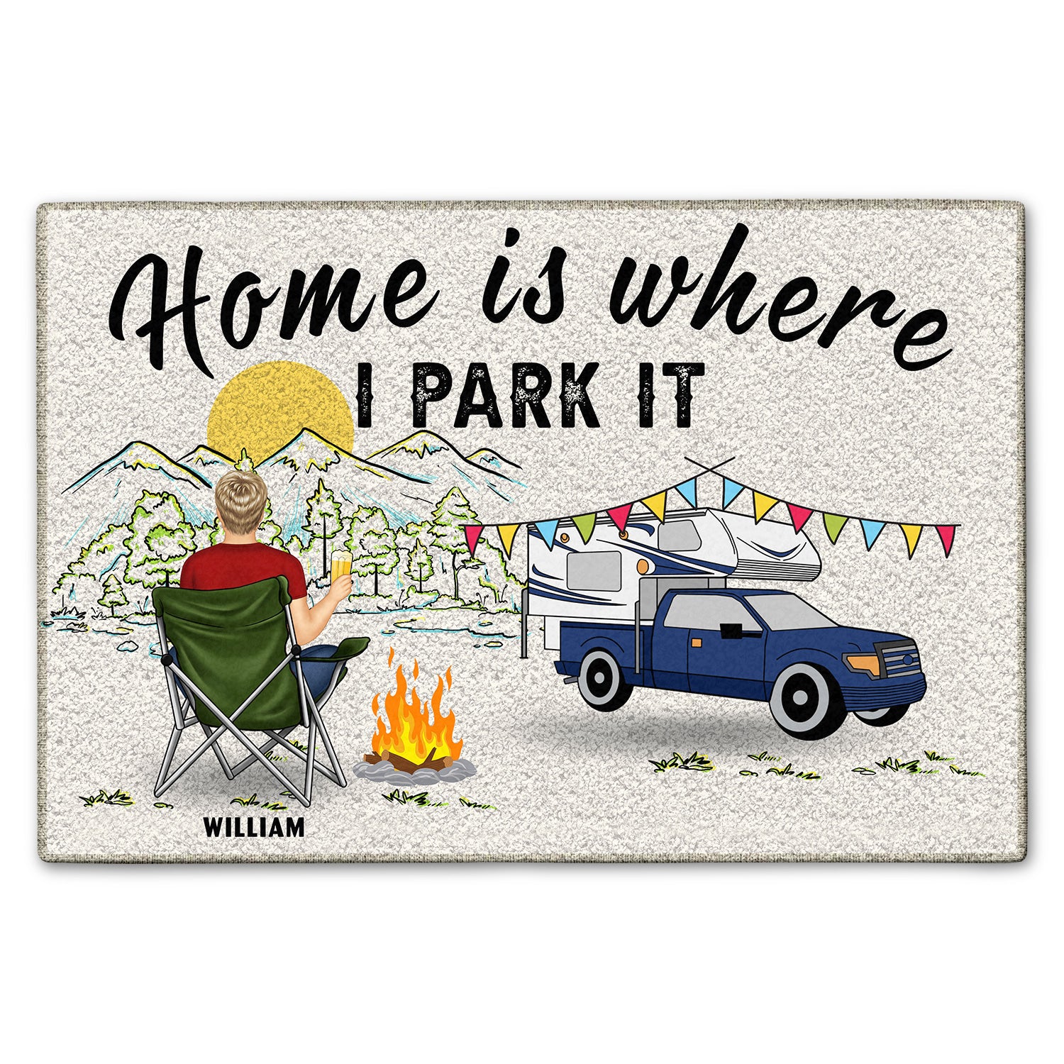 Home Is Where You Park It One Person Gift For Women Men Loves Camping Doormat