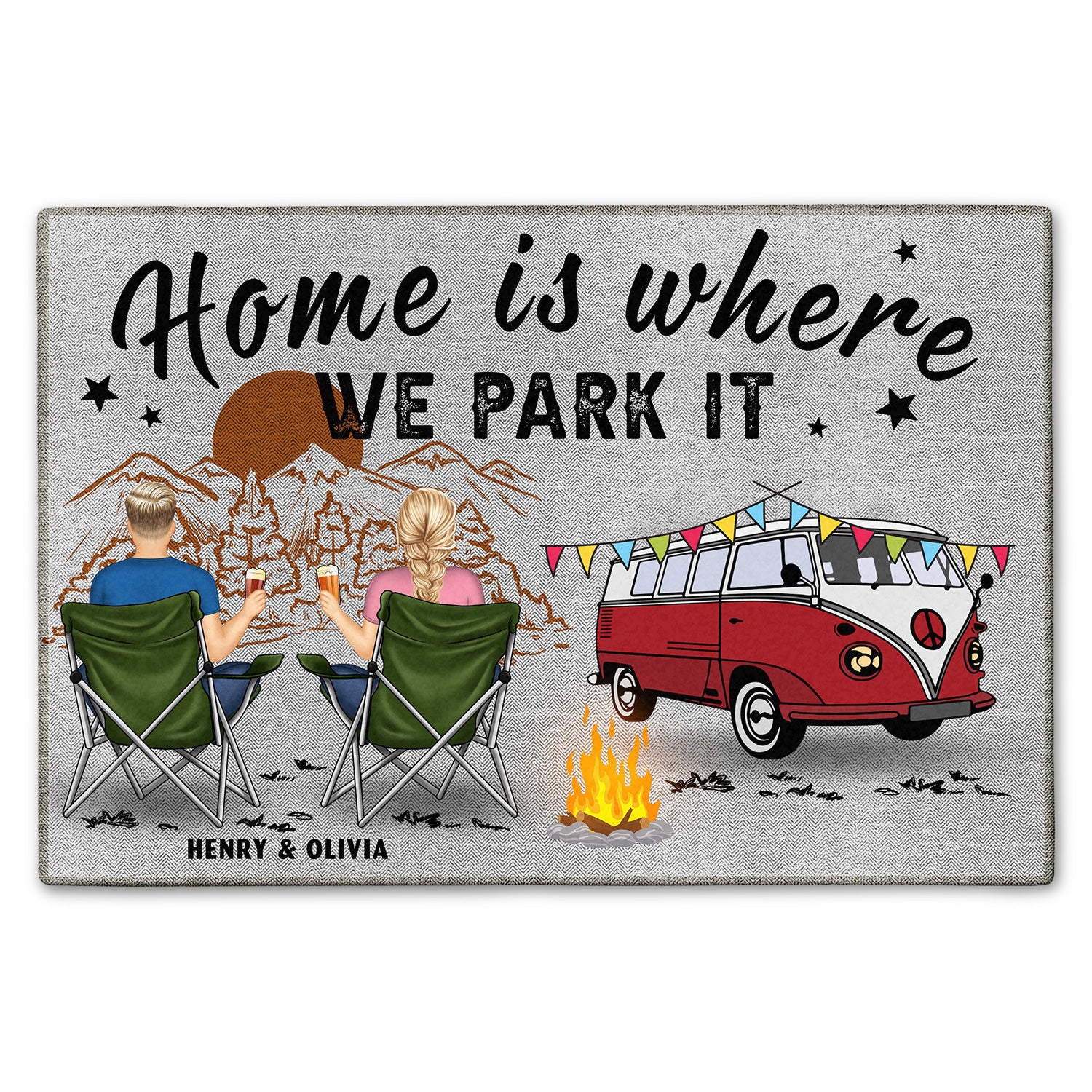 Making Memories One Campsite At A Time Back Couple Gift For Camping Couples Doormat