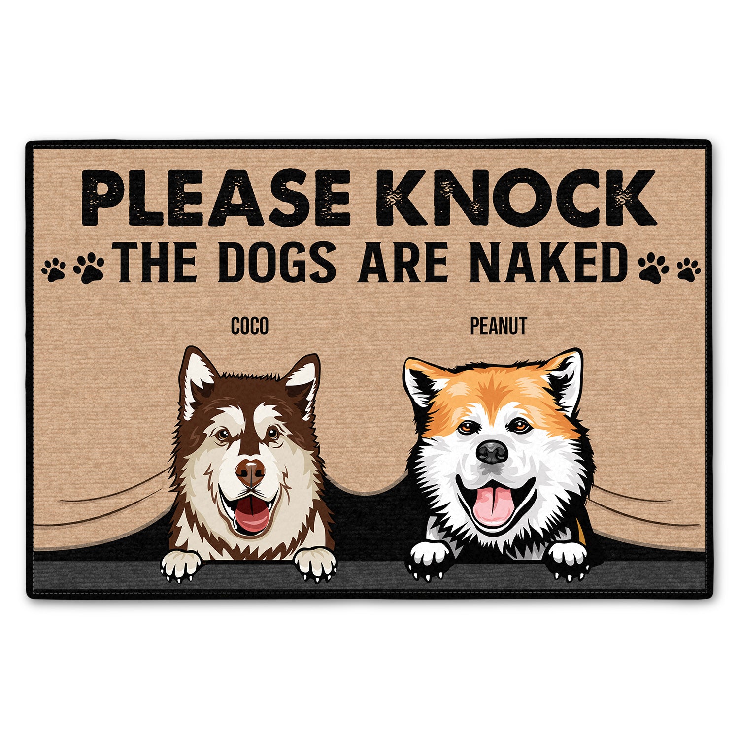 Please Knock The Dogs Are Naked Home Decor Gift For Dog Lovers Doormat