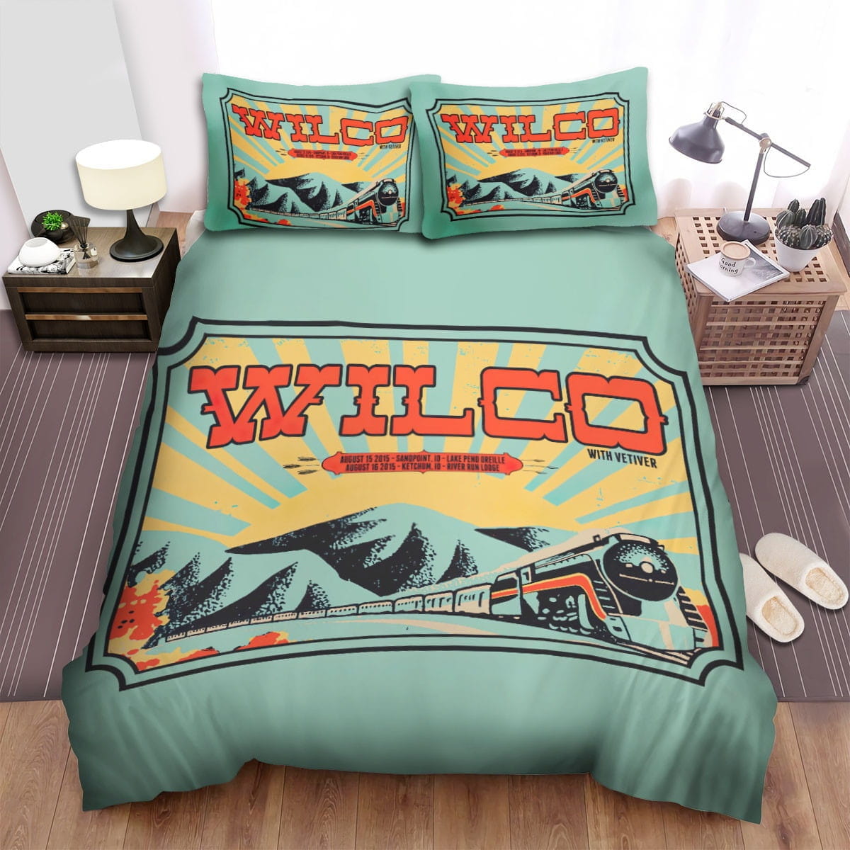 With Vetiver Wilco Bedding Sets Duvet Cover Flatsheet Gift For Christmas Thanksgiving Halloween