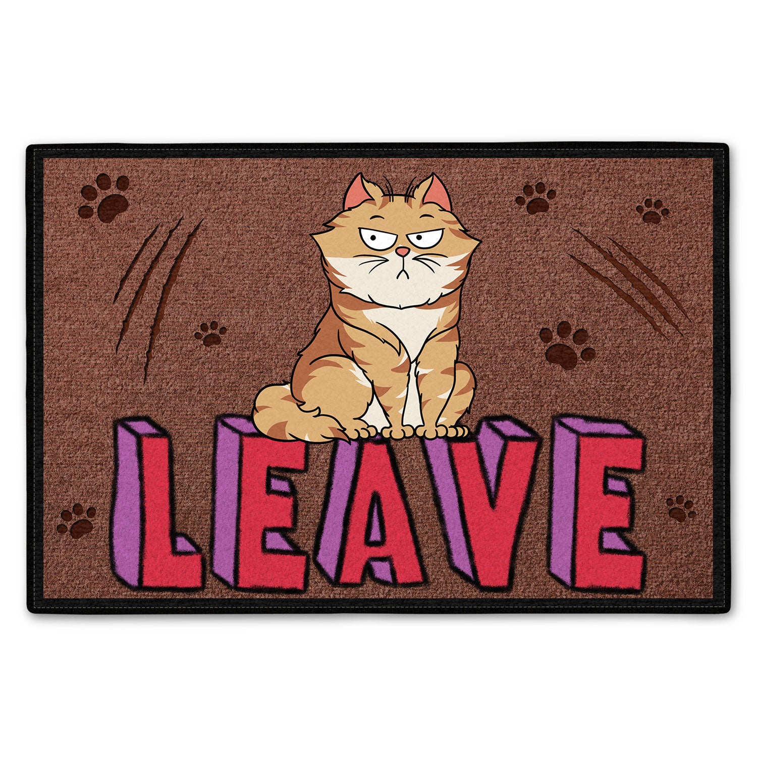 Leave Funny Cats Home Decor Gift For Cat Lovers Doormat