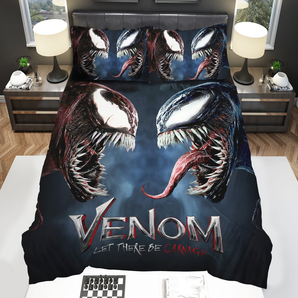 Venom Let There Be Carnage Movie Monsters Face To Face Bedding Sets Gift For Christmas Birthday Thanksgiving