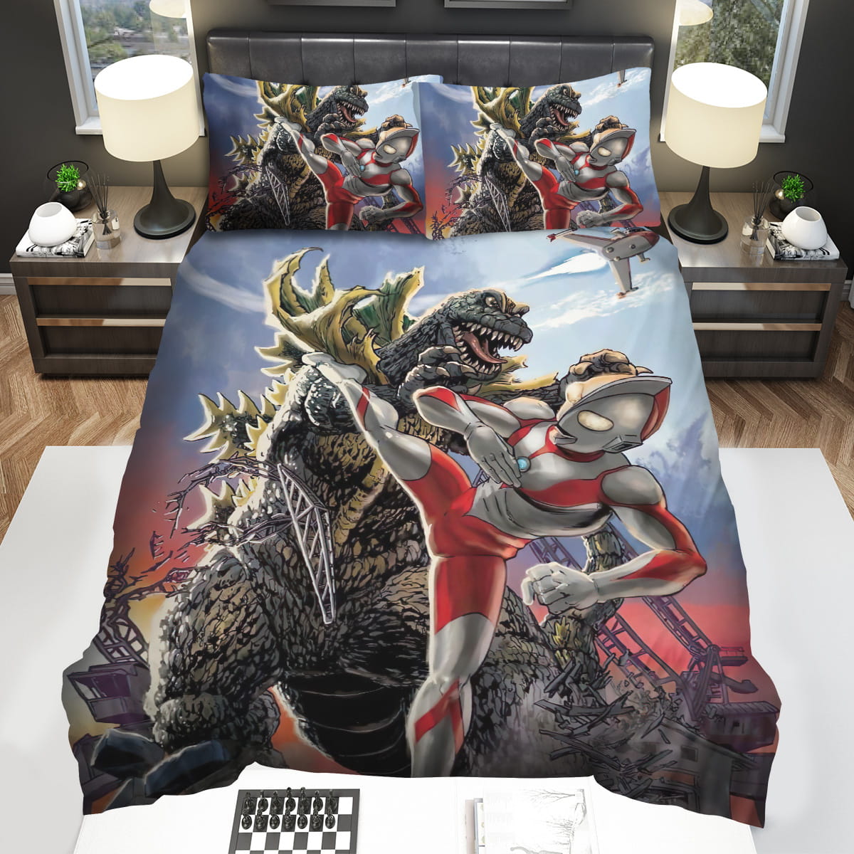 Ultraman Vs Godzilla Decorative Bedding Sets For Fan