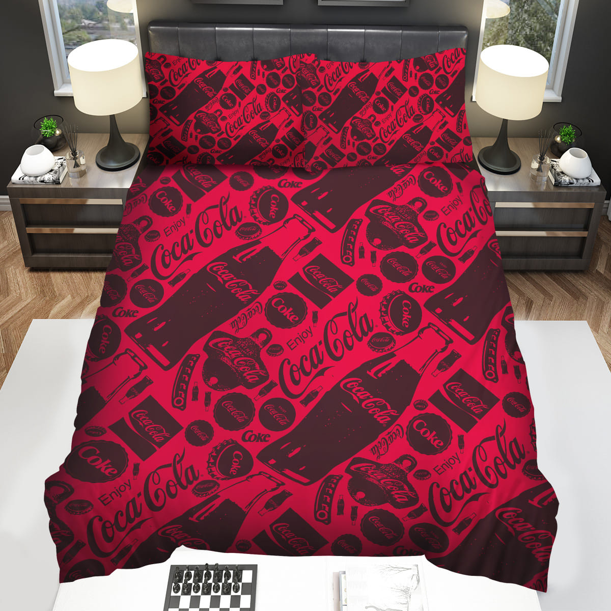 Vintage Coca-Cola Pattern Bedding Sets Duvet Cover Flatsheet Pillowcase