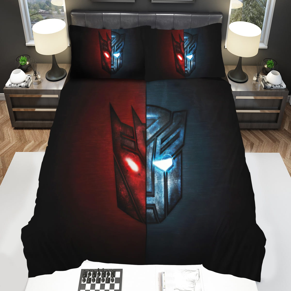Transformer Autobot And Decepticon Symbols Split Bedding Sets Gift For Christmas Birthday Thanksgiving