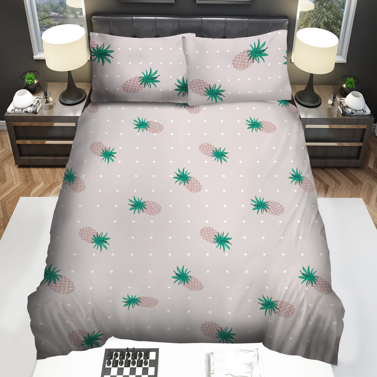 Tropical Pineapple Bedding Sets Gift For Christmas Birthday Thanksgiving