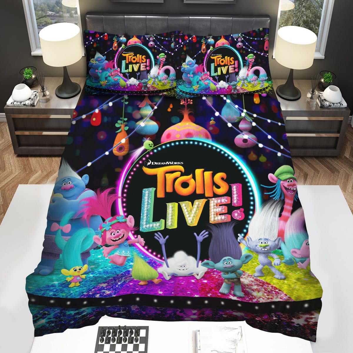 Trolls Live With Trolls Characters On Stage Bedding Sets Gift For Christmas Birthday Thanksgiving