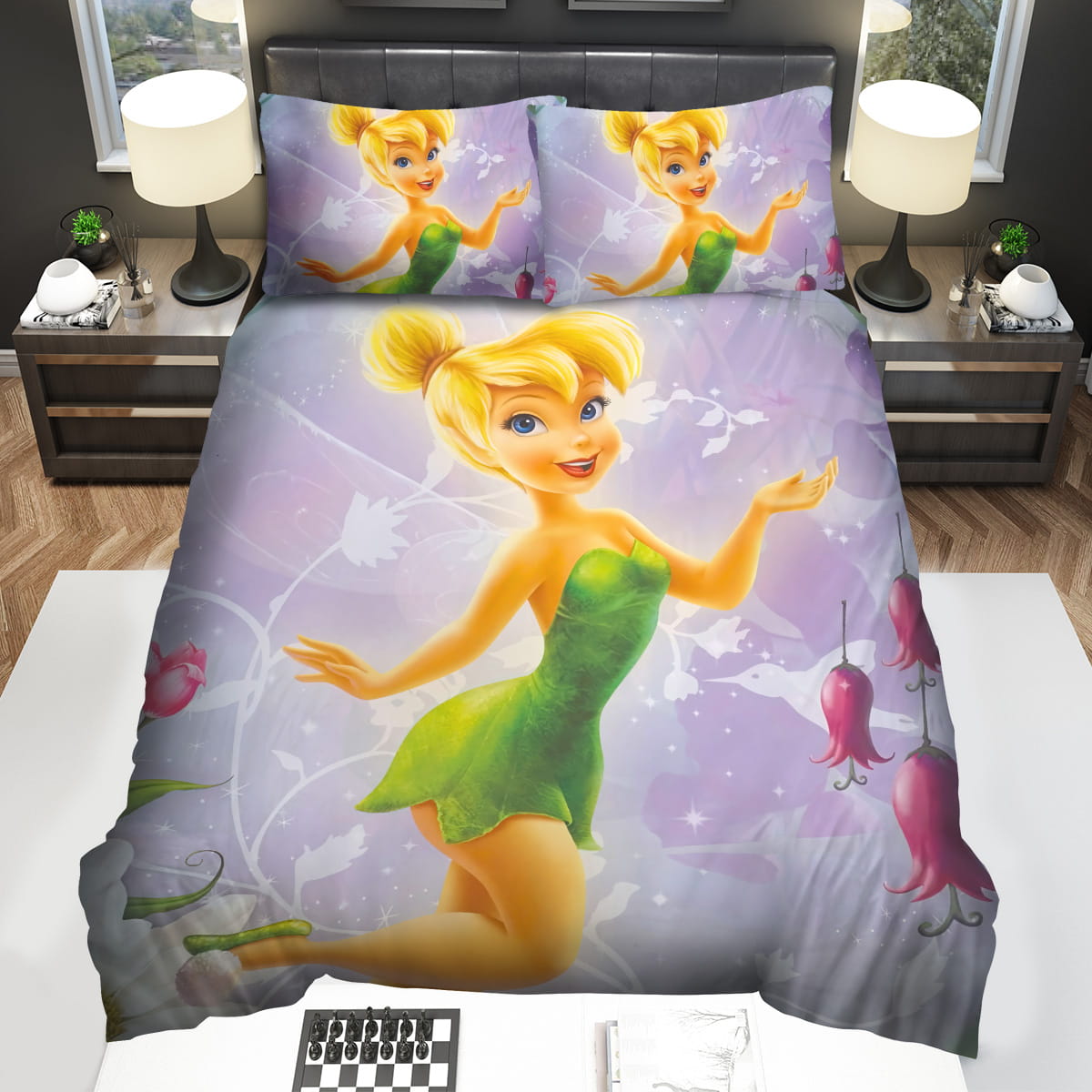 Tinkerbell & Flowers Decorative Bedding Sets with Duvet Cover Flatsheet Pillowcase