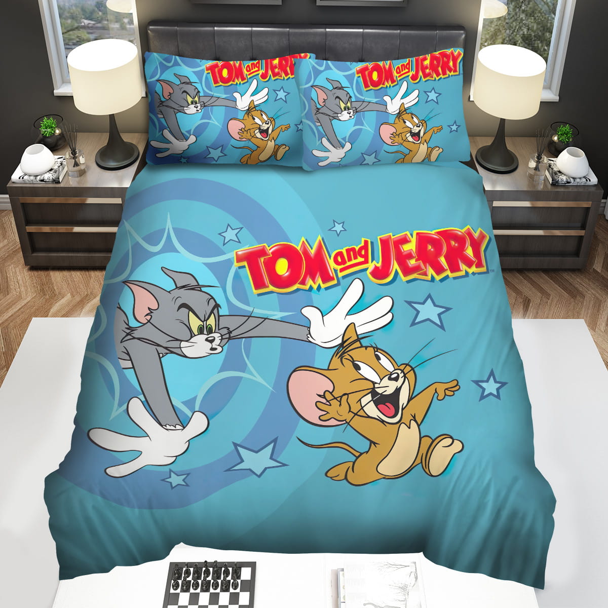 Tom And Jerry Chasing Through Teleport Gate Decorative Bedding Sets For Fan
