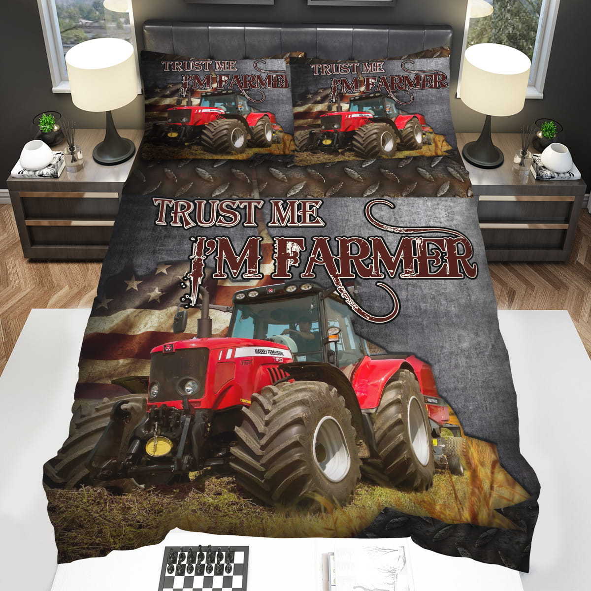 Tractor Trust Me Im A Famer Bedding Sets Gift For Christmas Thanksgiving Halloween