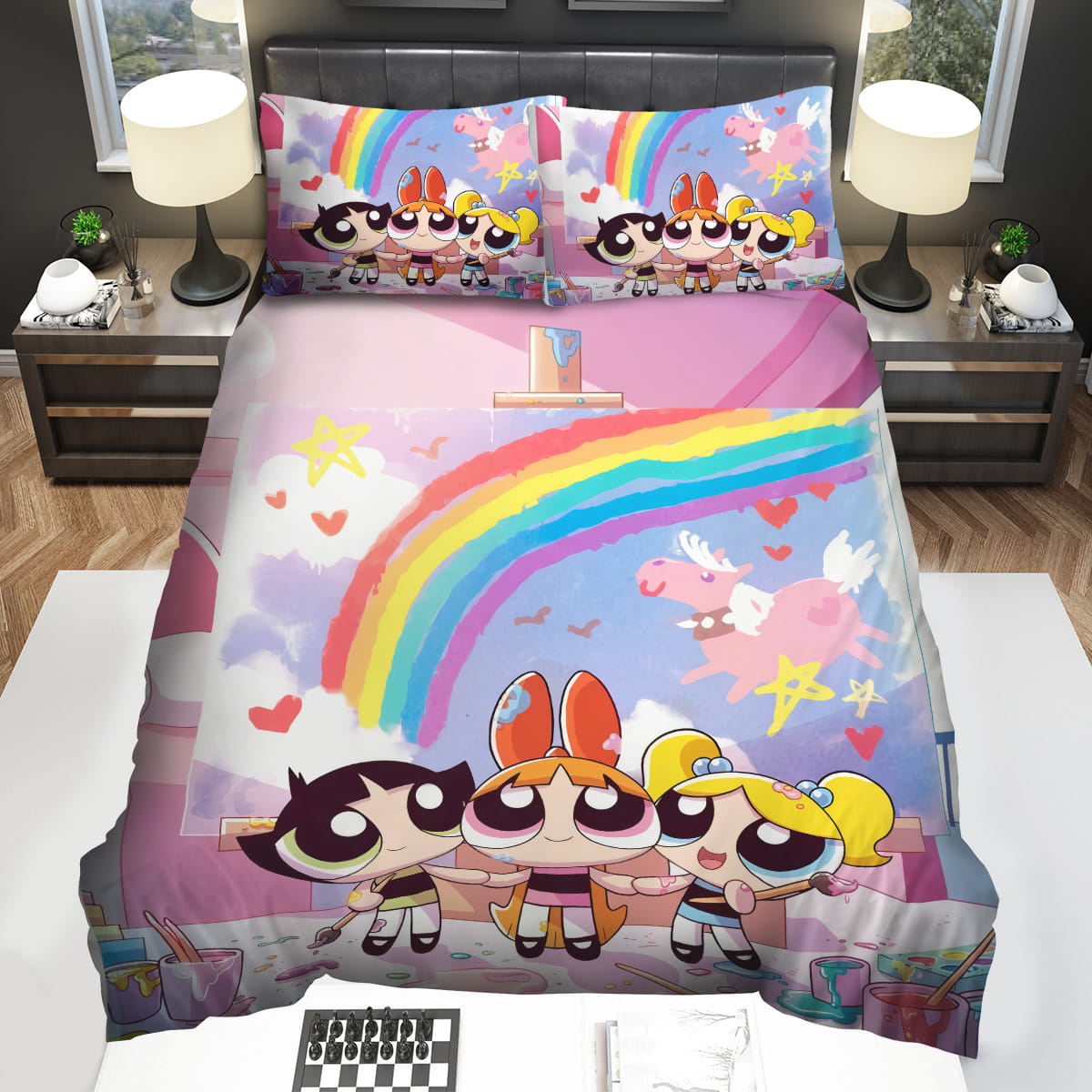 The Powerpuff Girls Painting Bedding Sets Gift For Christmas Thanksgiving Halloween