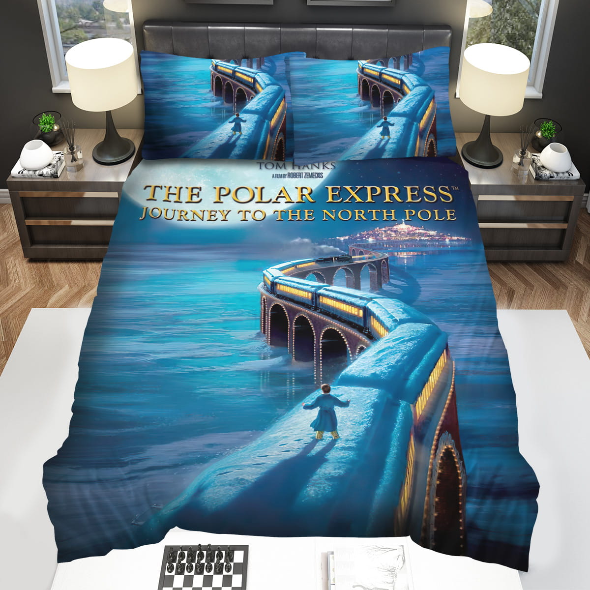 The Polar Express Movie Poster Decorative Bedding Sets with Duvet Cover Flatsheet Pillowcase