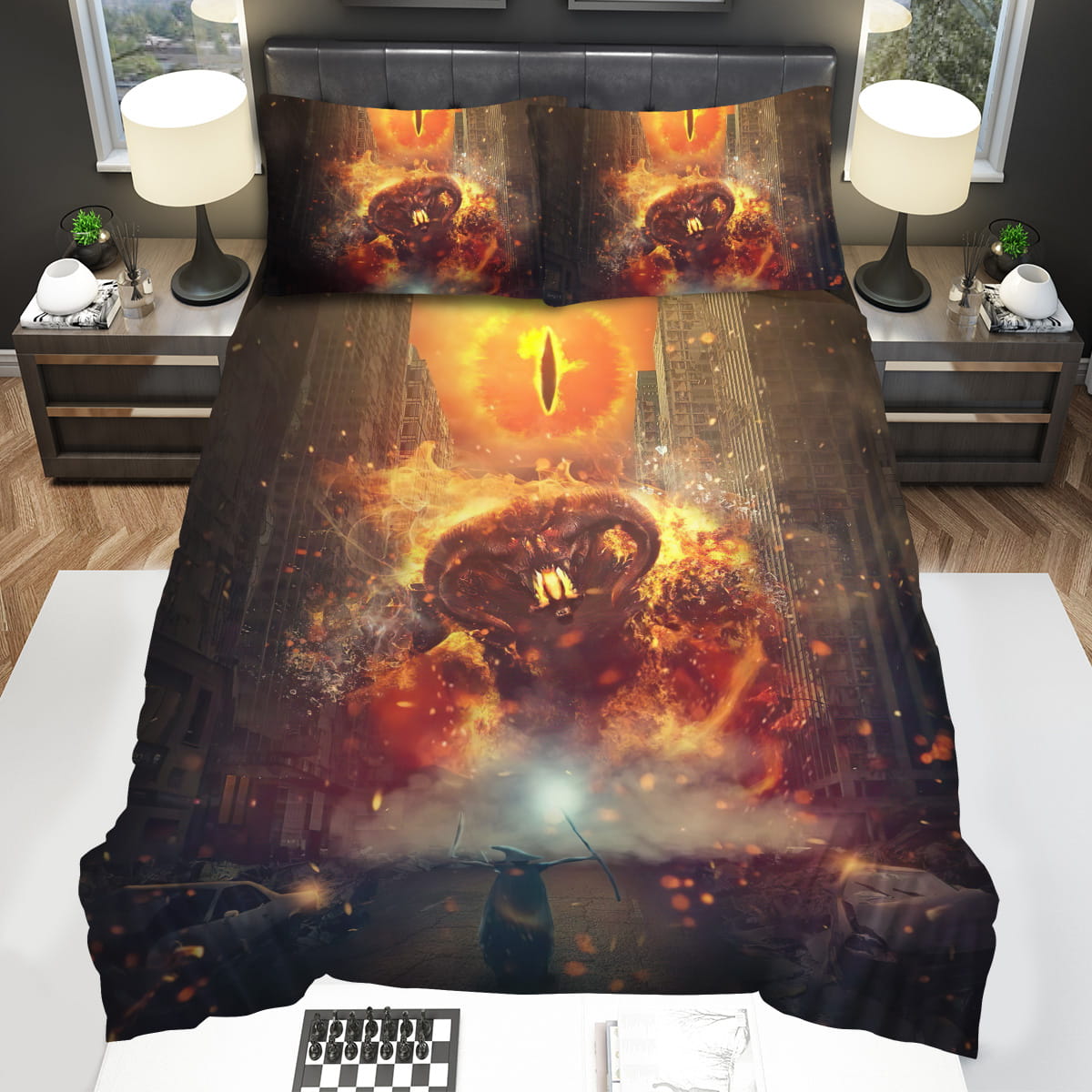 The Lord Of The Ring Balrog Fighting With Gandalf Bedding Sets Gift For Christmas Thanksgiving Halloween
